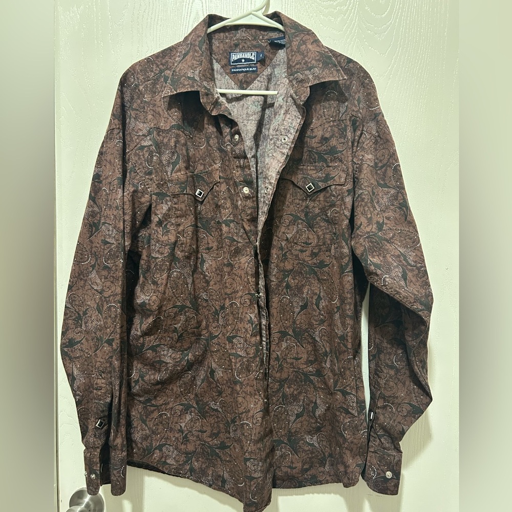 Panhandle Slim Men’s Chocolate Paisley Shirt